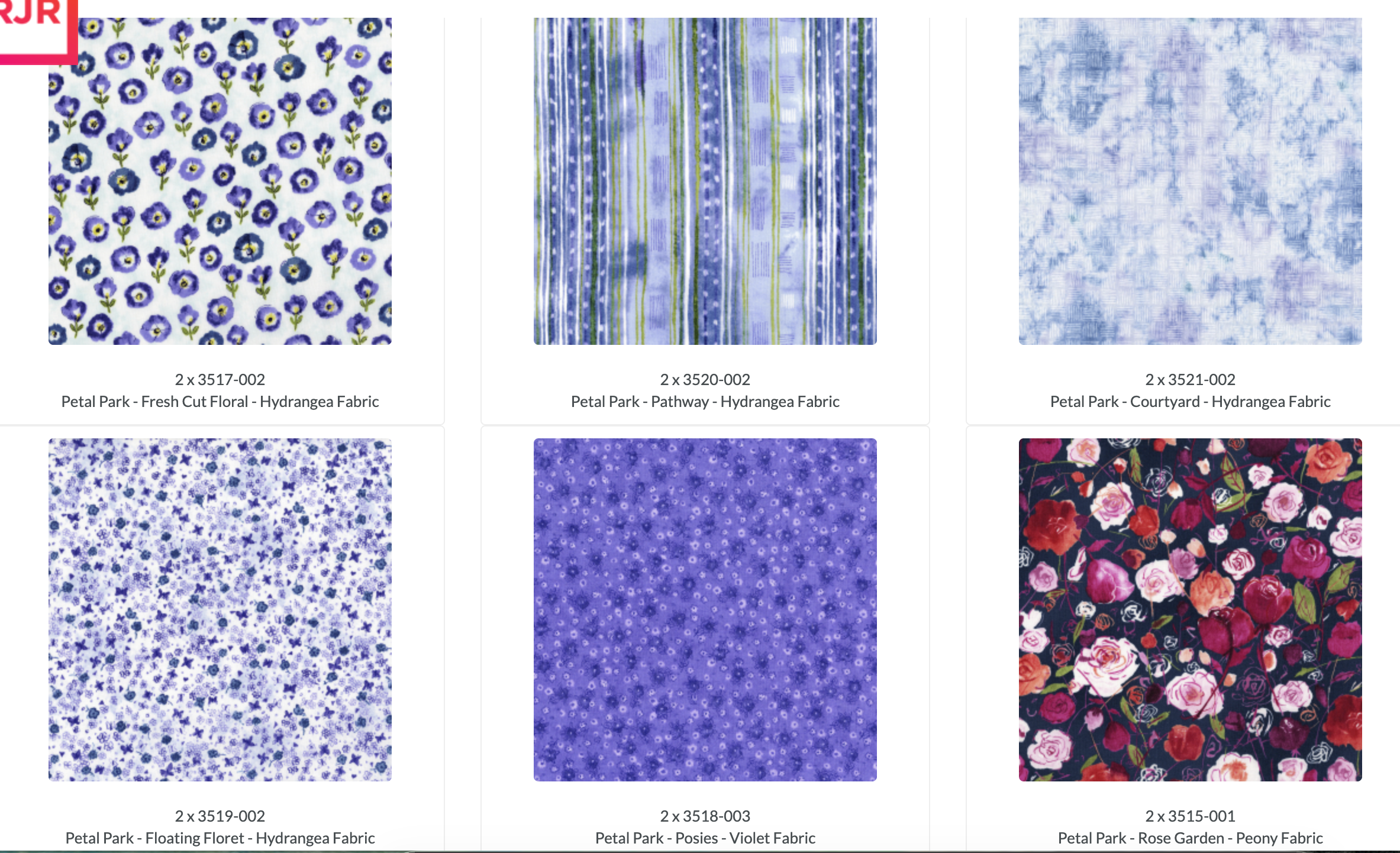 Petal Park Pixie Strips jelly roll with coordinating floral cotton strips by RJR Studio for RJR Fabrics