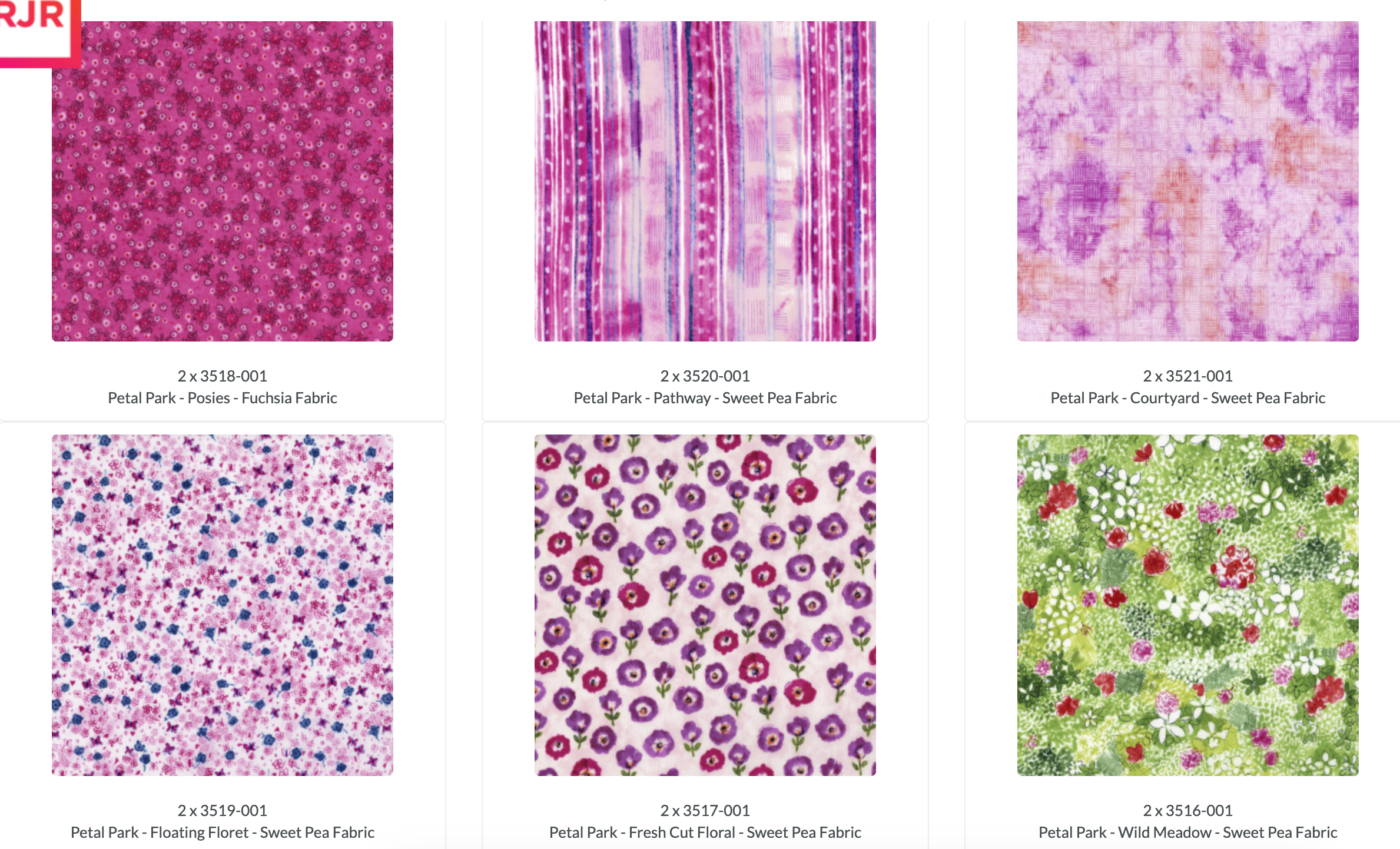 Petal Park Pixie Strips jelly roll with coordinating floral cotton strips by RJR Studio for RJR Fabrics
