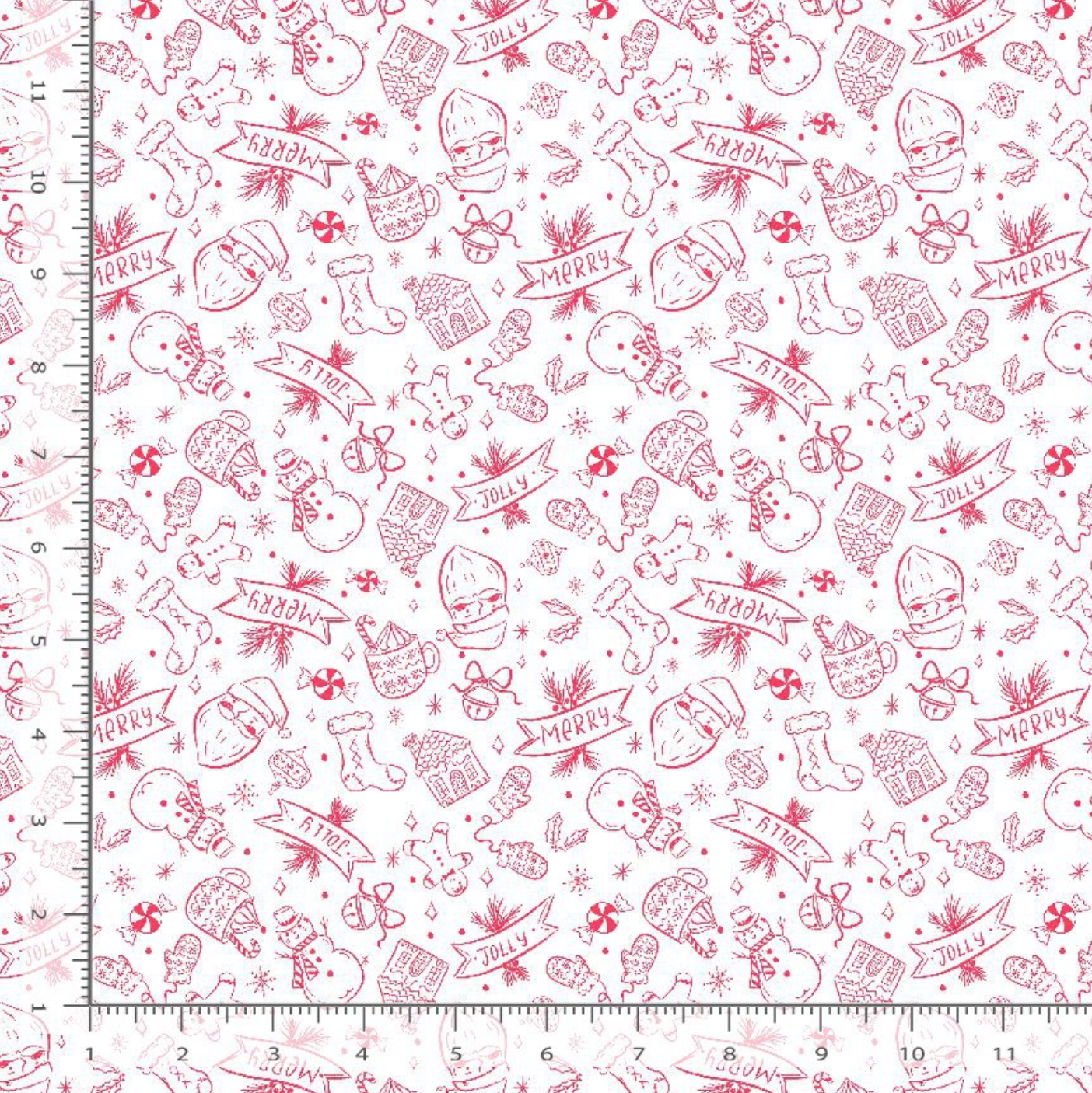 Jingle All The Way Holly Jolly White Christmas quilting cotton by Erica Ilene for Dear Stella Design