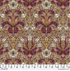 Lodden Spring Thicket Barbed Berry fabric by Morris & Co for FreeSpirit, featuring ornate berry, blush, cream, and gold flowers with curling leaves and decorative vines.