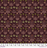 Lodden Daisy Fields Madder fabric by Morris & Co for FreeSpirit, featuring small daisies, flowers, leaves, and botanical motifs in gold, blush, olive, and muted pink on a deep madder background.