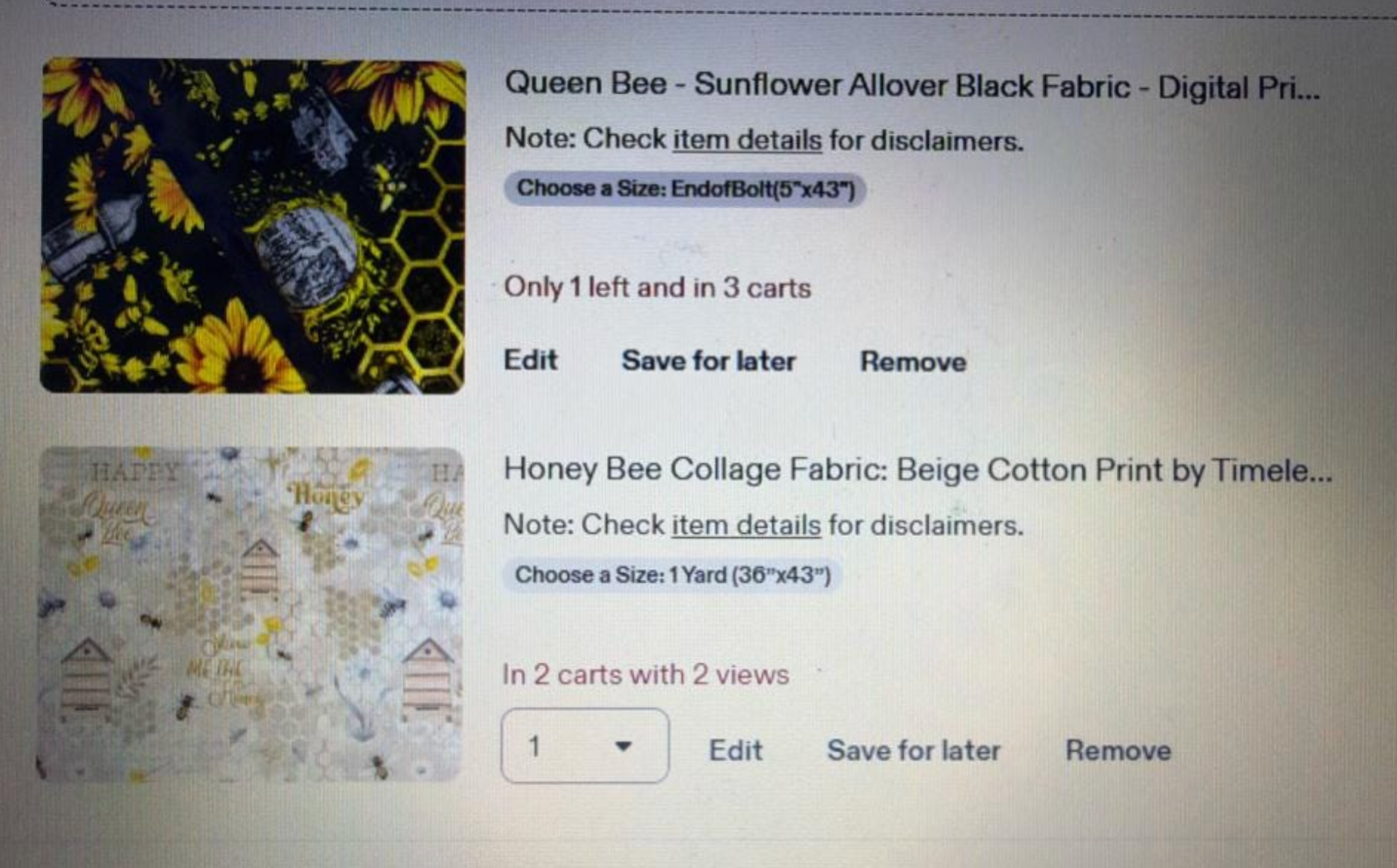 Queen Bee - Sunflower Yardage