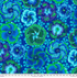 Floating Hibiscus Blue fabric by Philip Jacobs for Kaffe Fassett Collective, featuring oversized blue, turquoise, aqua, purple, and green hibiscus flowers on a rich blue floral background.