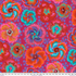 Floating Hibiscus Red fabric by Philip Jacobs for Kaffe Fassett Collective, featuring oversized red, orange, coral, pink, turquoise, aqua, and purple hibiscus flowers on a rich red background.
