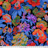 Voluptuous Dark fabric by Philip Jacobs for Kaffe Fassett Collective, featuring oversized red, orange, purple, blue, and green flowers and foliage on a black background.