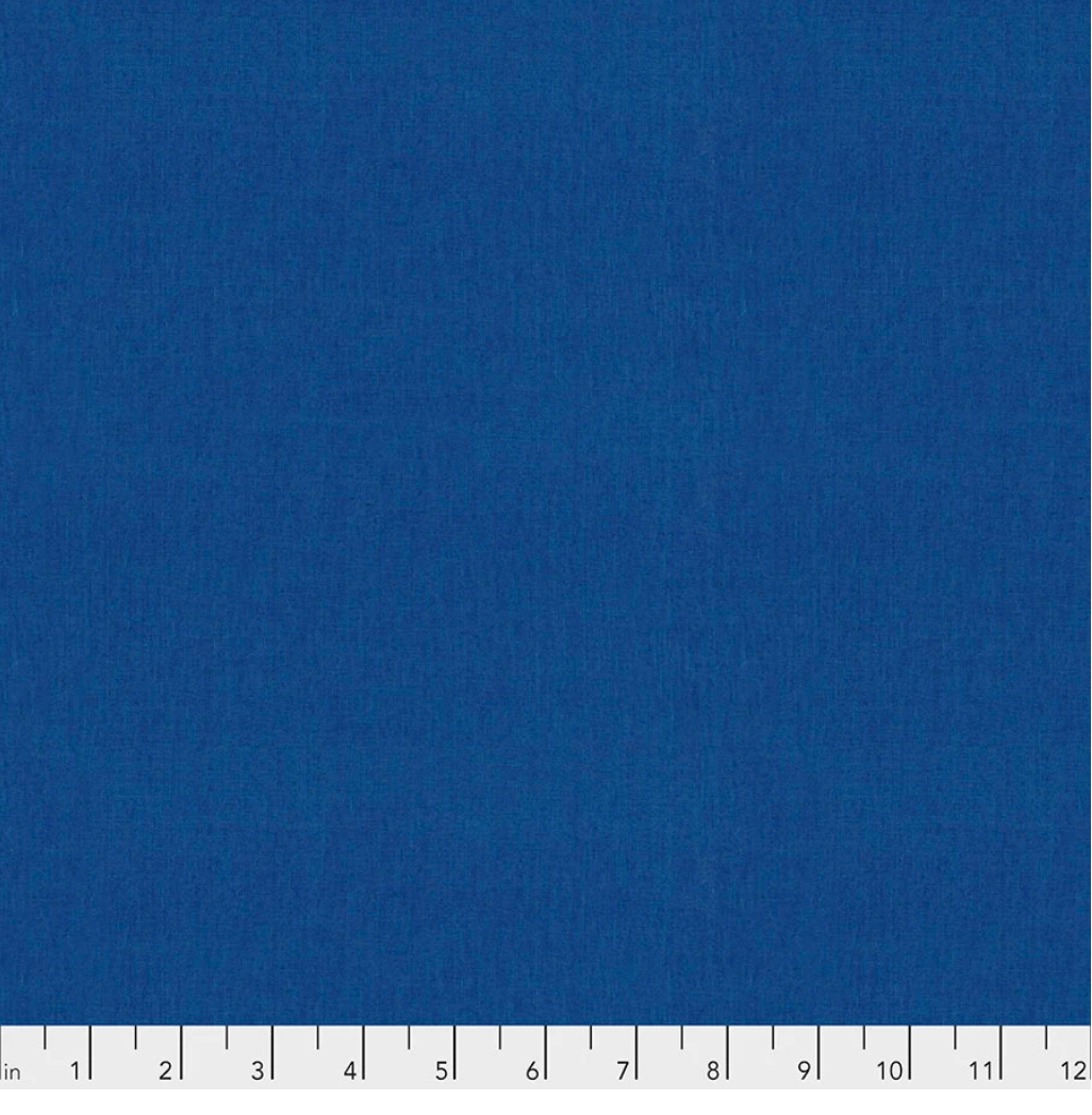 Kaffe Fassett Shot Cotton Teal fabric by FreeSpirit Fabrics featuring a rich teal-blue woven texture with subtle tonal variation.