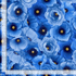 Packed Poppies Blue fabric by Chong-A Hwang for Timeless Treasures featuring densely packed royal blue, cobalt, sky blue, and icy blue poppies with navy and gold centers.