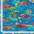 Sea Life cotton fabric by Timeless Treasures featuring sea turtles, tropical fish, colorful coral reefs, and blue ocean water.