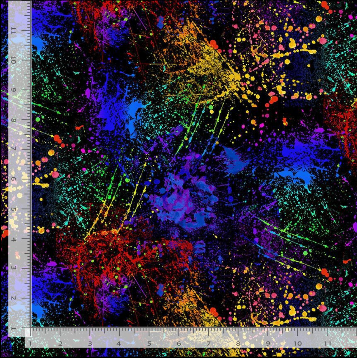 Painted Guitar Colored Paint Splatter Fabric by Timeless Treasures