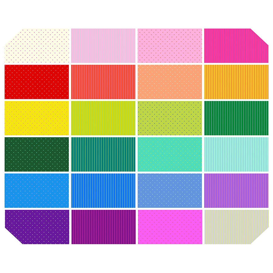 Tula Pink Tiny Coordinates 2.5 inch Mini Charm Pack from Tula's True Colors by FreeSpirit Fabrics