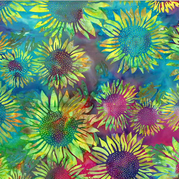 Fat Quarter - Bali Batik - Multi Sunflower Batik