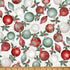 Christmas Splendor - Ornaments Winter Cherry/Silver Metallic fabric by Hoffman Fabrics with festive red and silver metallic ornament print on 100% cotton.