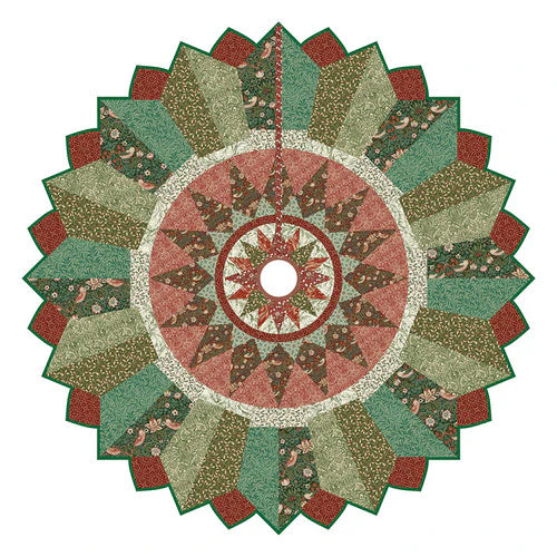 Cotswold Holiday quilt kit fabrics by Morris and Co for Free Spirit Fabrics featuring traditional Christmas floral quilting prints