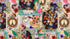 Paris Luck Patchwork digital print fabric by Villa Rosa Designs for Hoffman Fabrics featuring a Parisian collage of the Eiffel Tower, vintage postcards, bicycles, birds, florals, lace, and ornate frames on premium quilting cotton.