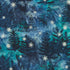Artisan Batiks Evergreen Ice Sparkle Winter Forest Starry Night premium cotton batik featuring evergreen trees, woodland deer, and metallic silver snowflakes in shades of navy, cobalt, teal, and icy blue by Lunn Studios for Robert Kaufman.