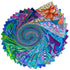 Kaffe Fassett August 2025 Cool Design Roll 2.5 inch strips fabric bundle