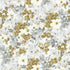 Crystal Lawn Watercolor Flowers White Japanese cotton lawn fabric by Sevenberry for Robert Kaufman featuring soft watercolor florals in white, gray, and golden beige on a white background.