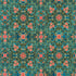 Decadent Garden - Florals Swirls Teal Metallic Yardage