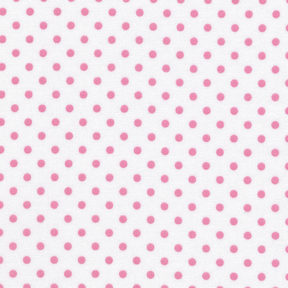 Sevenberry Dots-A-Lot - Pink Dots on White Yardage