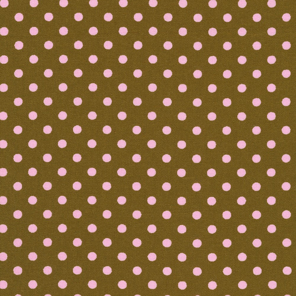 Sevenberry Dots-A-Lot - Pink Dots on Brown - Remnant