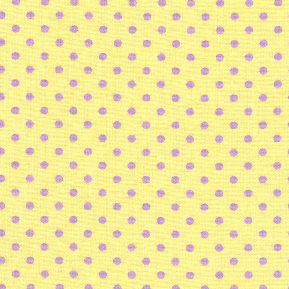 Sevenberry Dots-A-Lot - Lilac Dots on Yellow Yardage