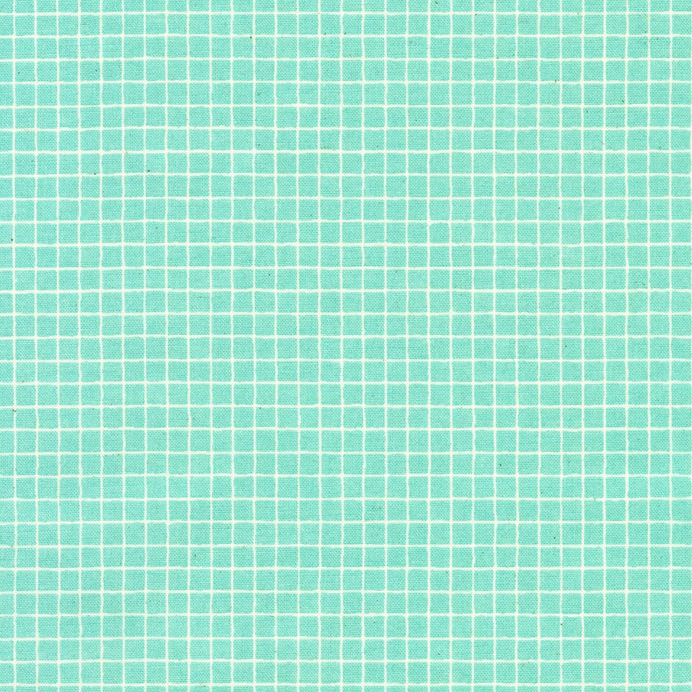 Gelato Grids Peppermint Japanese quilting cotton fabric by Sevenberry for Robert Kaufman featuring a subtle white grid pattern on a fresh peppermint green background.
