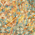 Golden Feathers Mosaic Feathers Topaz Metallic quilting cotton fabric by Studio RK for Robert Kaufman featuring colorful stylized feathers with shimmering metallic accents in topaz, teal, gold, and neutral tones.