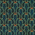 Golden Feathers Paisley Swirls Navy metallic quilting cotton fabric by Studio RK for Robert Kaufman featuring ornate gold, teal, and copper paisley swirl motifs on a deep navy background.