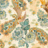 Golden Feathers Birds Parchment Metallic cotton fabric by Studio RK for Robert Kaufman featuring elegant birds, paisley feathers and floral motifs with metallic gold accents on a parchment background, ideal for quilting, bags and home décor.