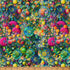 Kaleido Blooms Multi digital print fabric by Marlies Janssen of Candy Quilt Designs for Hoffman Fabrics featuring colorful kaleidoscopic floral medallions, floating bubbles, and jewel-toned circles on a dark background in shades of teal, turquoise, pink, yellow, orange, green, blue, and purple.
