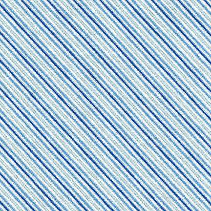 Holiday Charms - Stripe Blue Silver Yardage