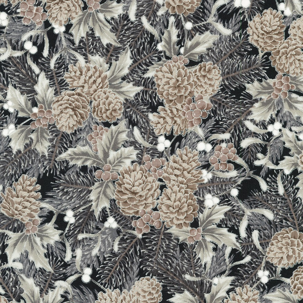 Holiday Flourish - Festive Finery - Pinecones Shadow Silver