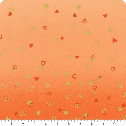 I Heart Ombre Metallic - Metal Tangerine Yardage