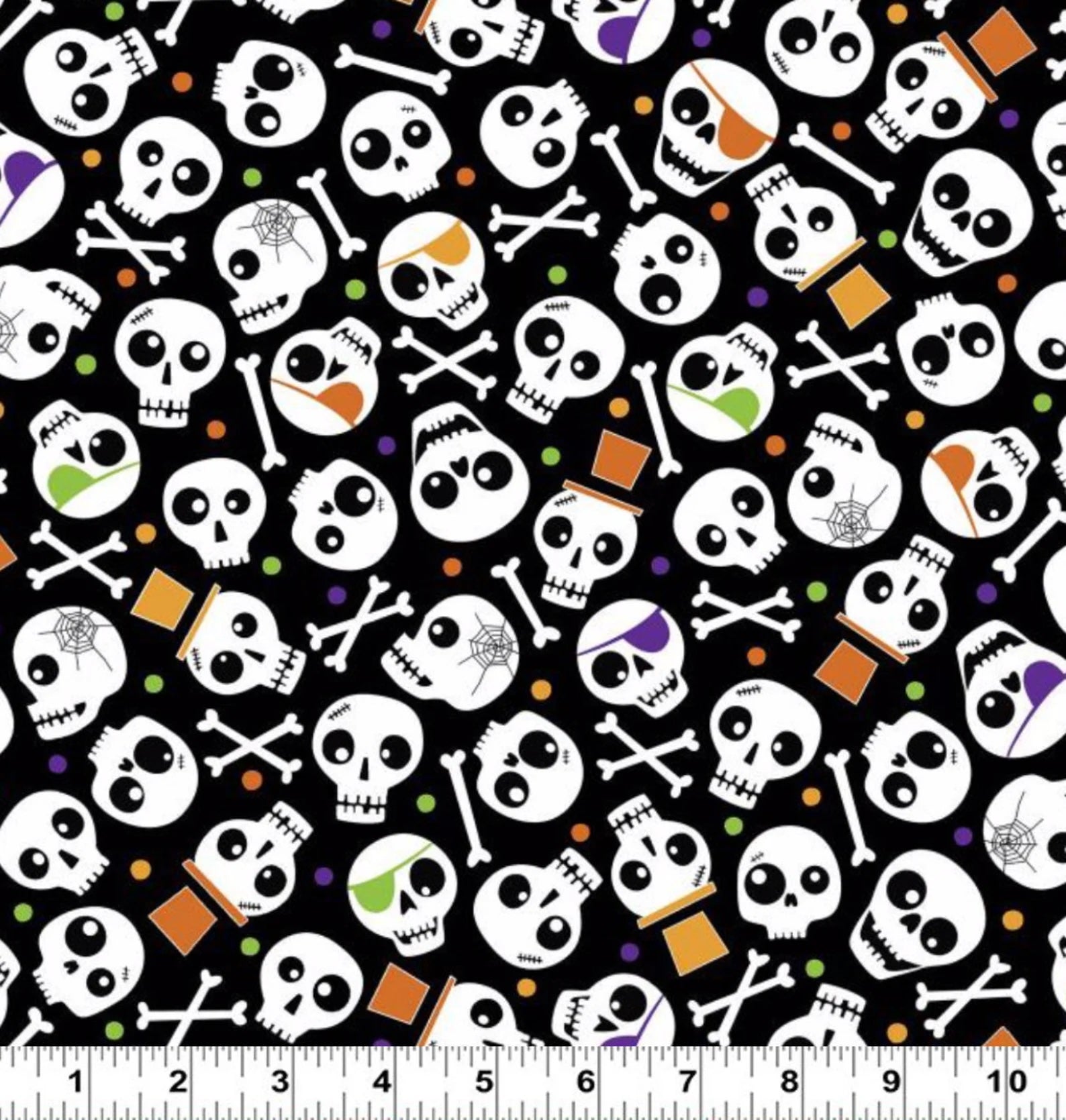 Glow in the Dark - Faboolous Fun - Spooky Skulls Yardage