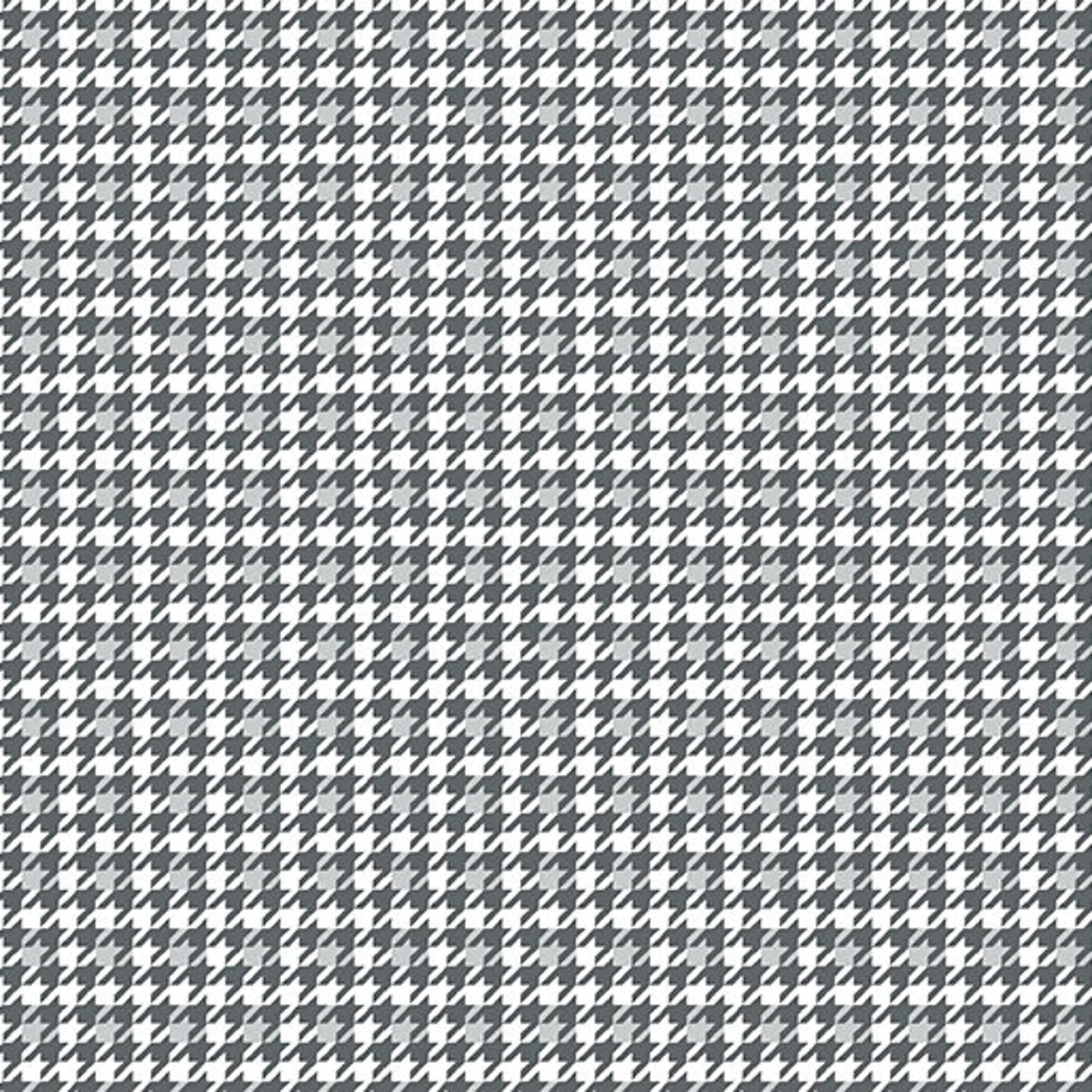 A Cozy Winter - Houndstooth Dark Grey Yardage