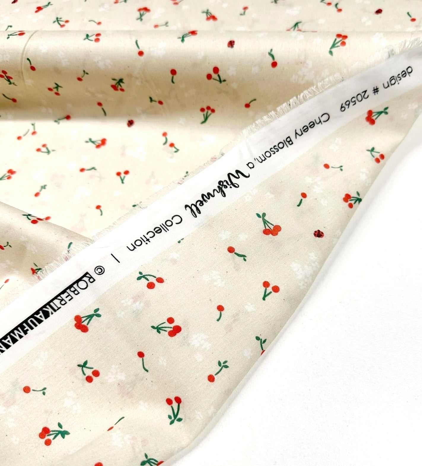 Cherry Blossom Cotton Lawn - Cherry Natural Yardage