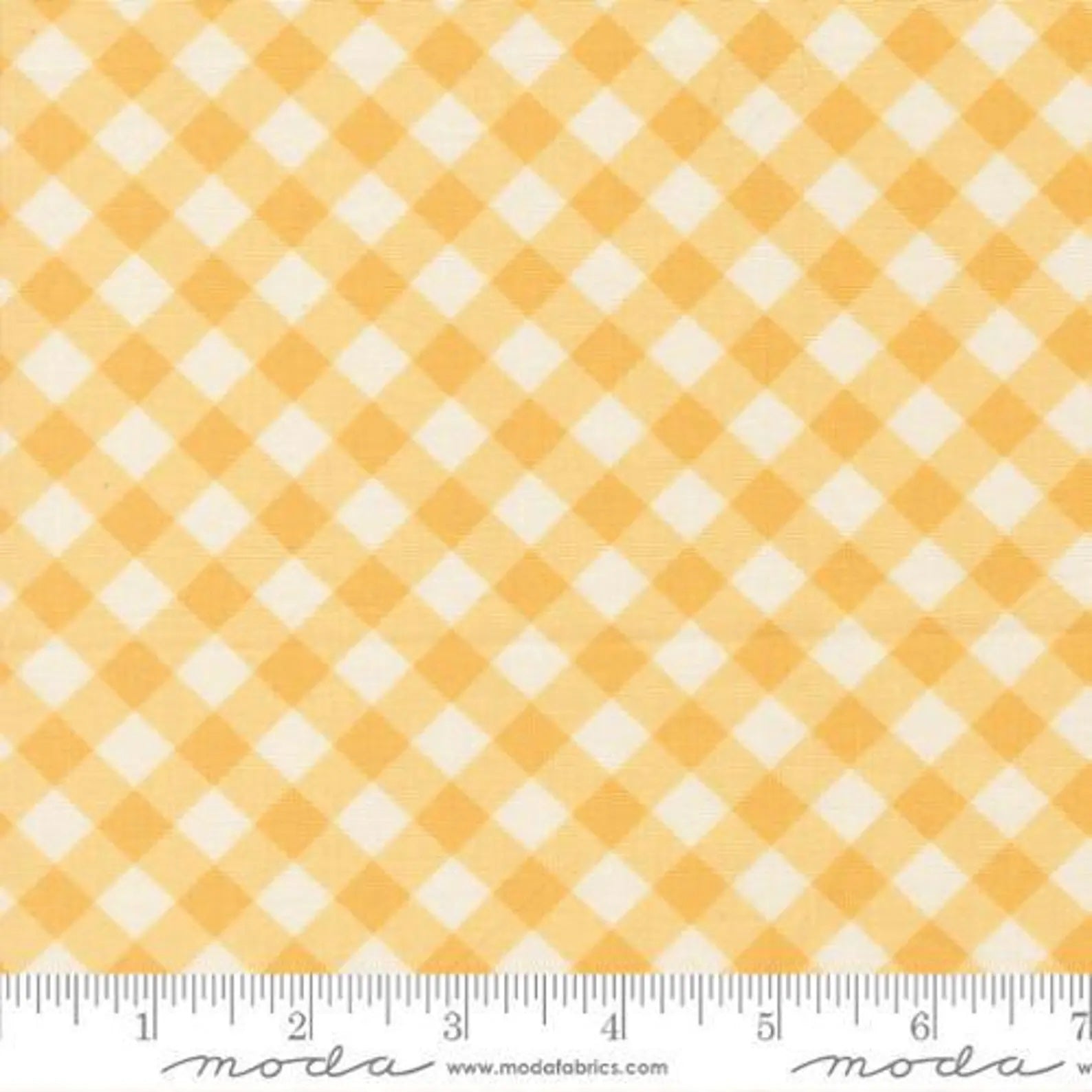 Pastel Prairie Gingham Sunshine premium quilting cotton featuring a classic sunshine yellow and white gingham check by My Sew Quilty Life for Moda Fabrics.