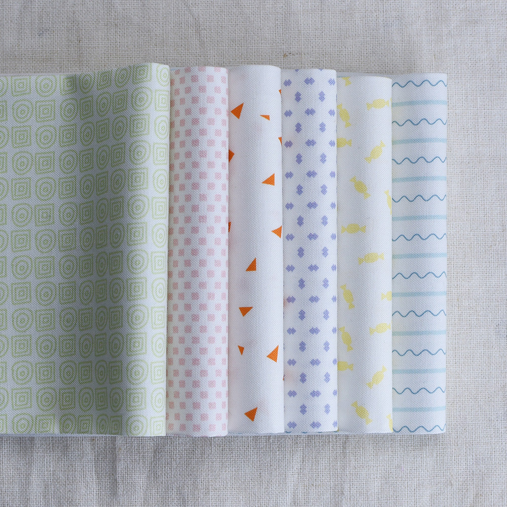 Mixed Bag of Bonbons – colorful cotton fabric prints by Jen Kingwell for Moda Fabrics.