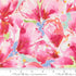 Soulstice Rayon Kabloom Peony fabric featuring oversized watercolor pink peony flowers with coral, aqua, and green accents by Create Joy Project for Moda Fabrics.