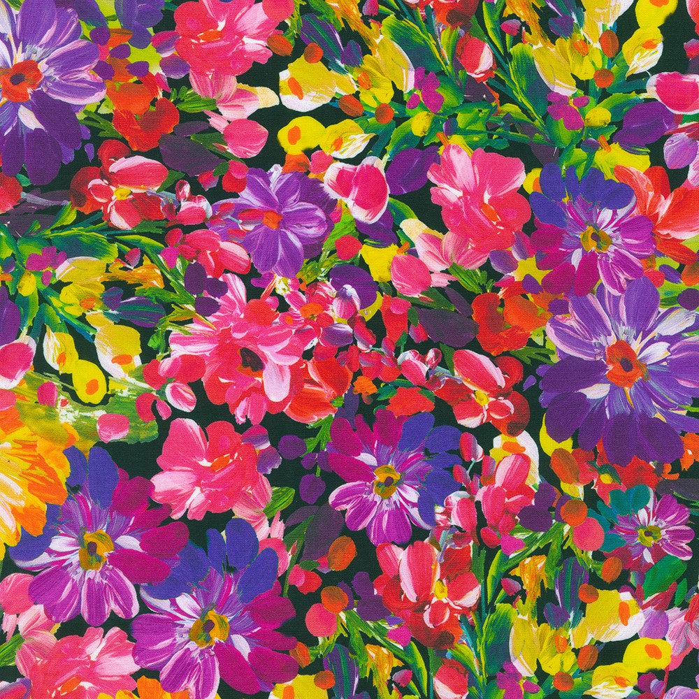 Painterly Petals Meadow - Large Floral Summer Yardage