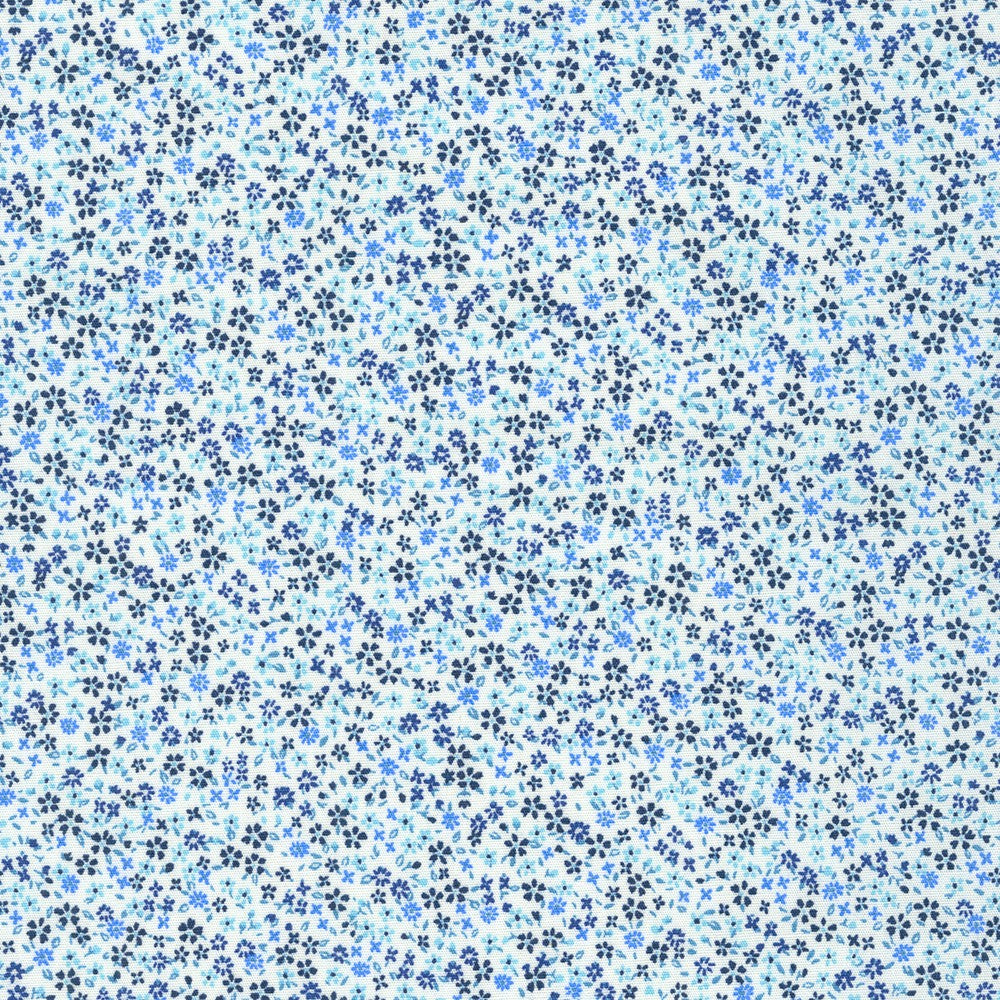 Sevenberry Petite Garden Blues - Florals Periwinkle Yardage