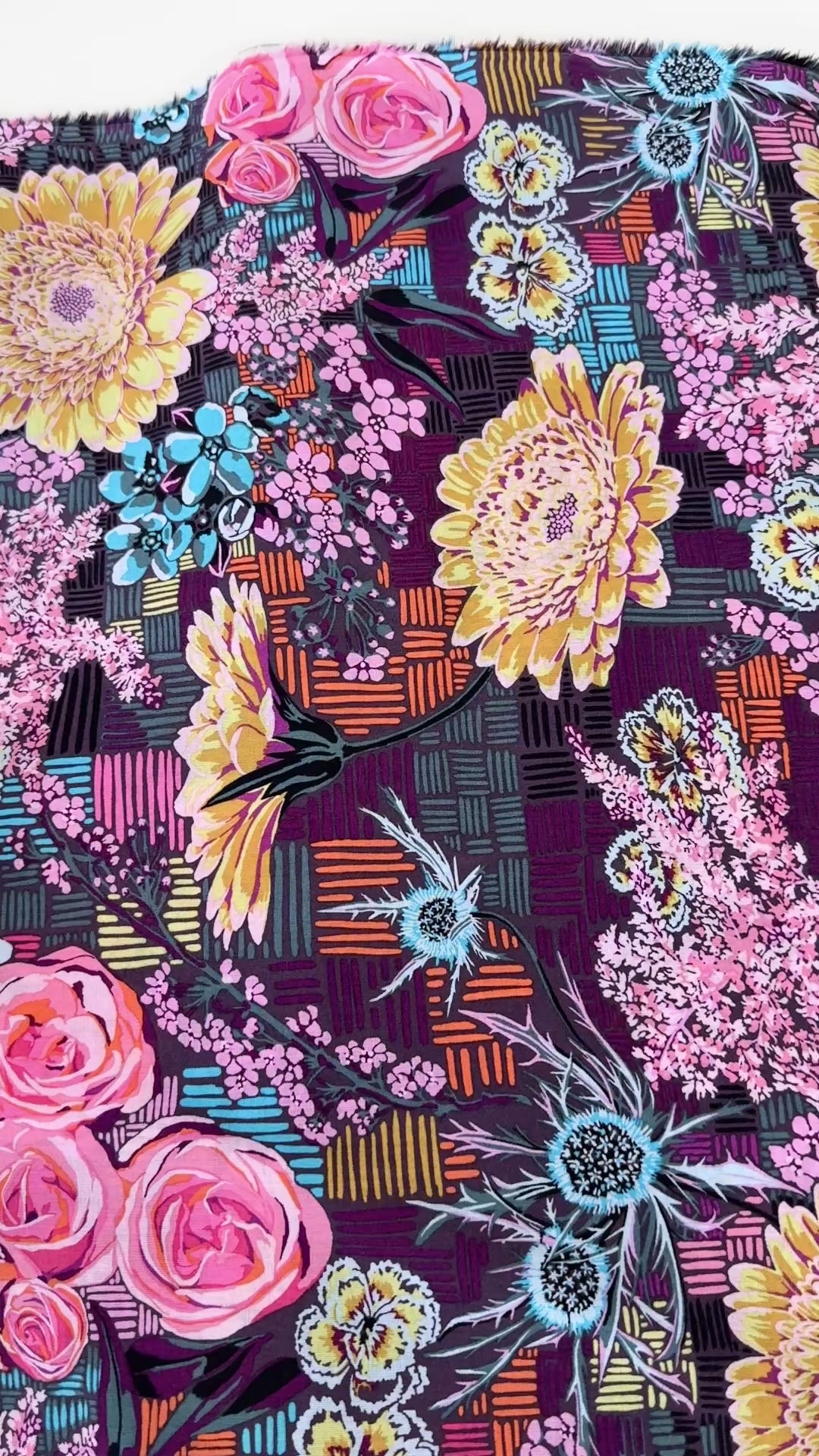 Love Always AM – Tapestry Autumn Cotton Lawn by Anna Maria Horner with intricate fall florals in rust, plum, and olive on soft cotton lawn.