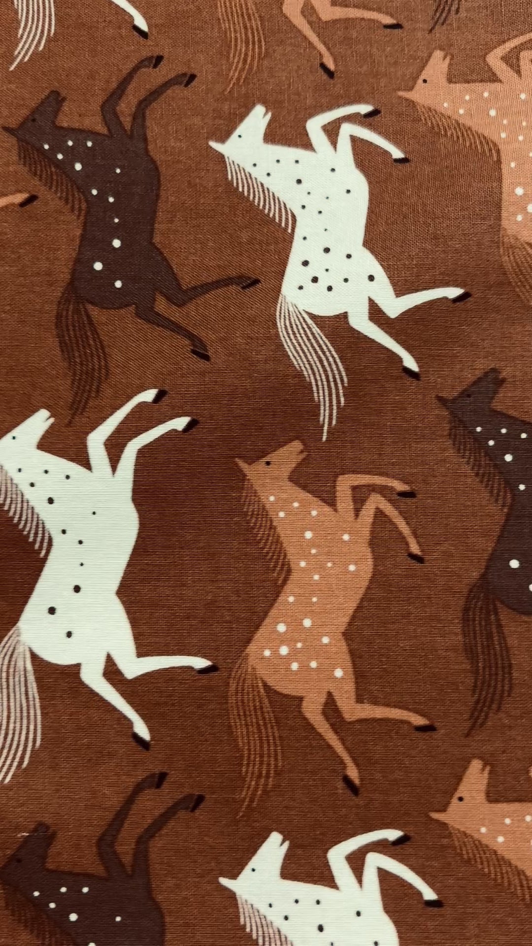 Wild Horses Delightful Golden Canvas Fabric – horse print by Loes Van Oosten from Wild & Free for Cotton + Steel.