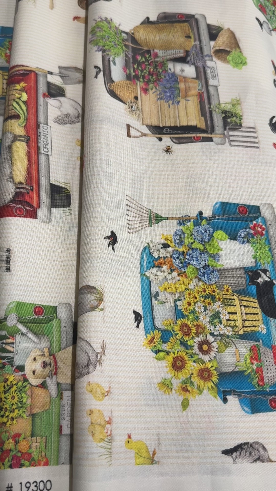 Down on the Farm Fabric – Vintage Trucks with Vegetables by Mary Lake-Thompson for Robert Kaufman