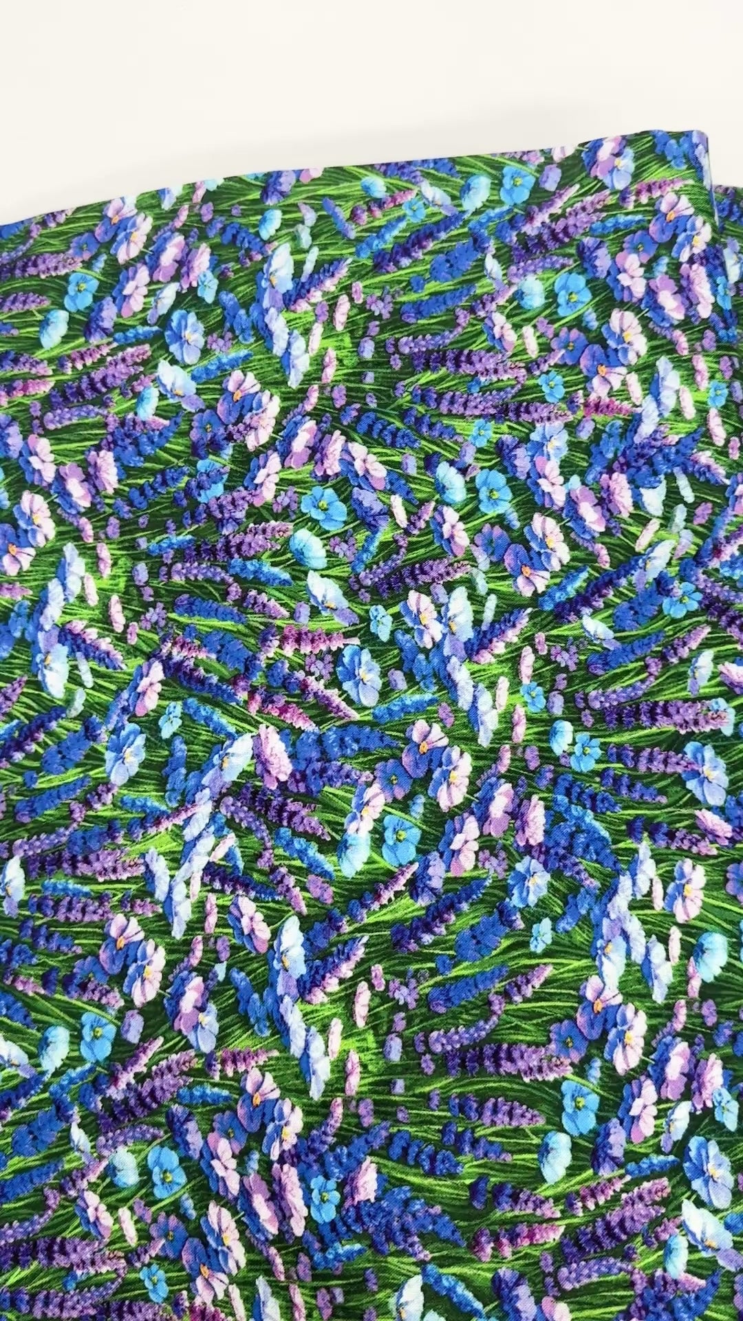 Lavender and blue floral cotton fabric by Timeless Treasures