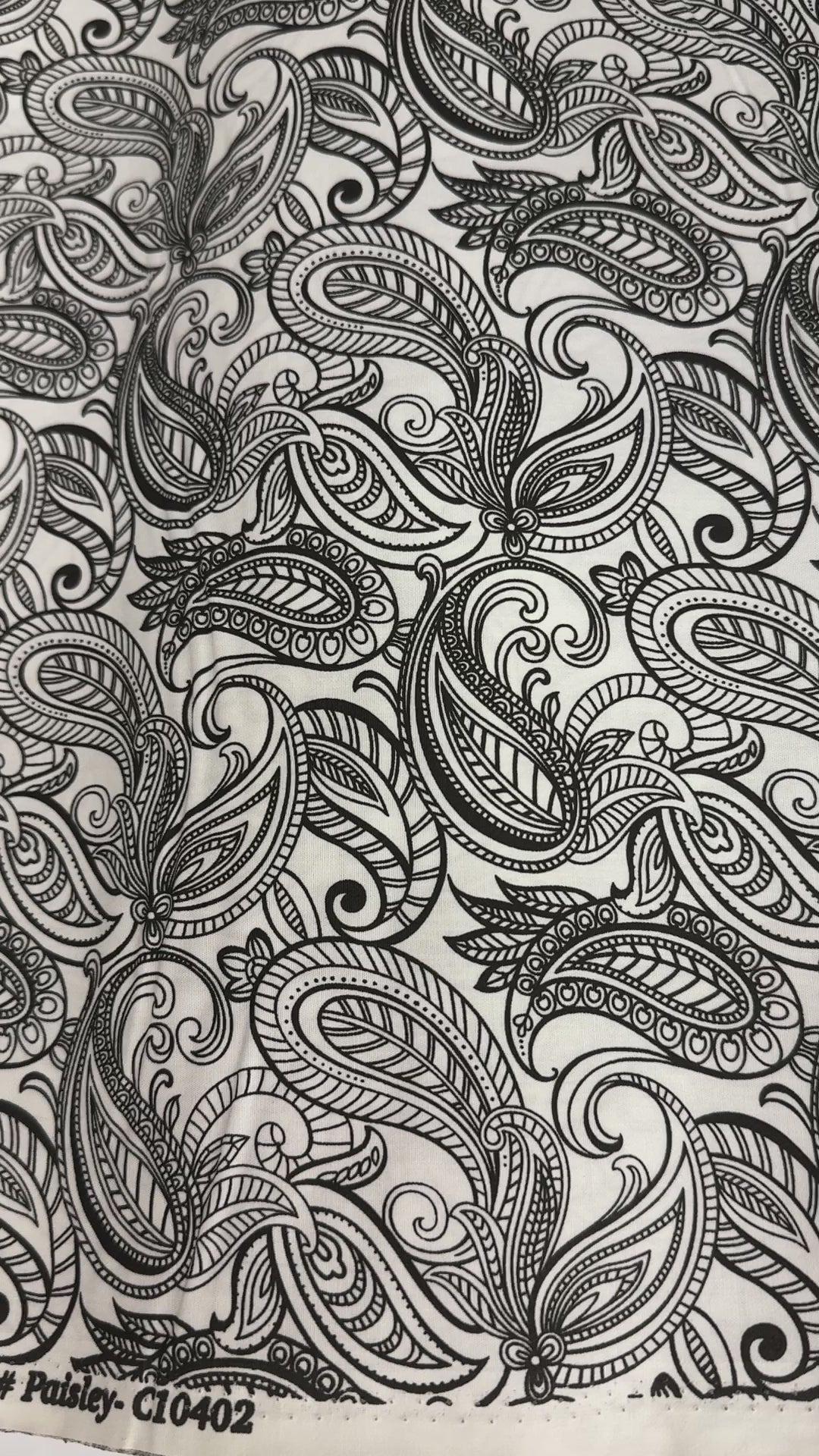 Night and Day - Paisley White/Black Fabric