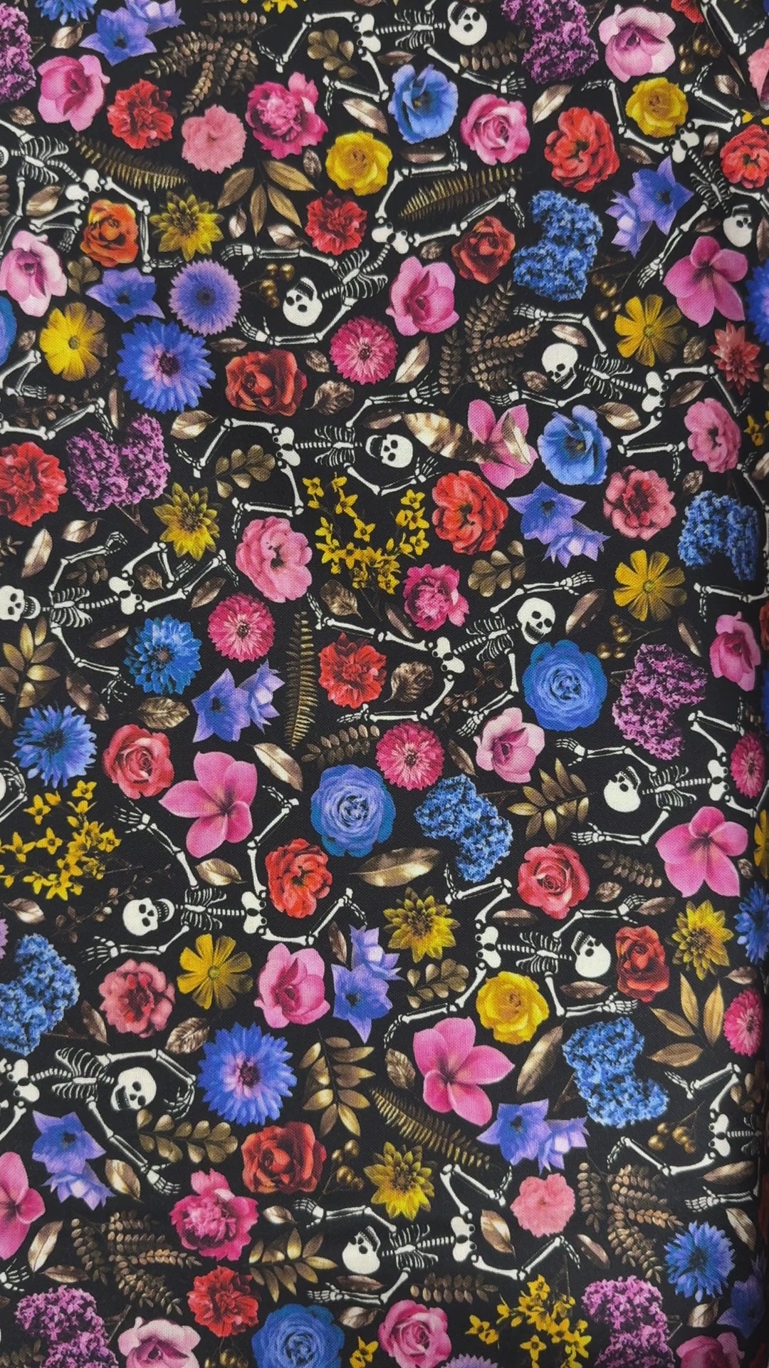 Apothecary - Skeleton Dancing and Florals Fabric