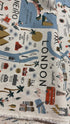 Bon Voyage City Guide Natural Canvas fabric by Rifle Paper Co. for Cotton + Steel – travel map and icons on unbleached cotton/linen.