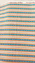 Chambray blue and tan narrow stripe cotton fabric by Patrick Lose for RJR Fabrics.