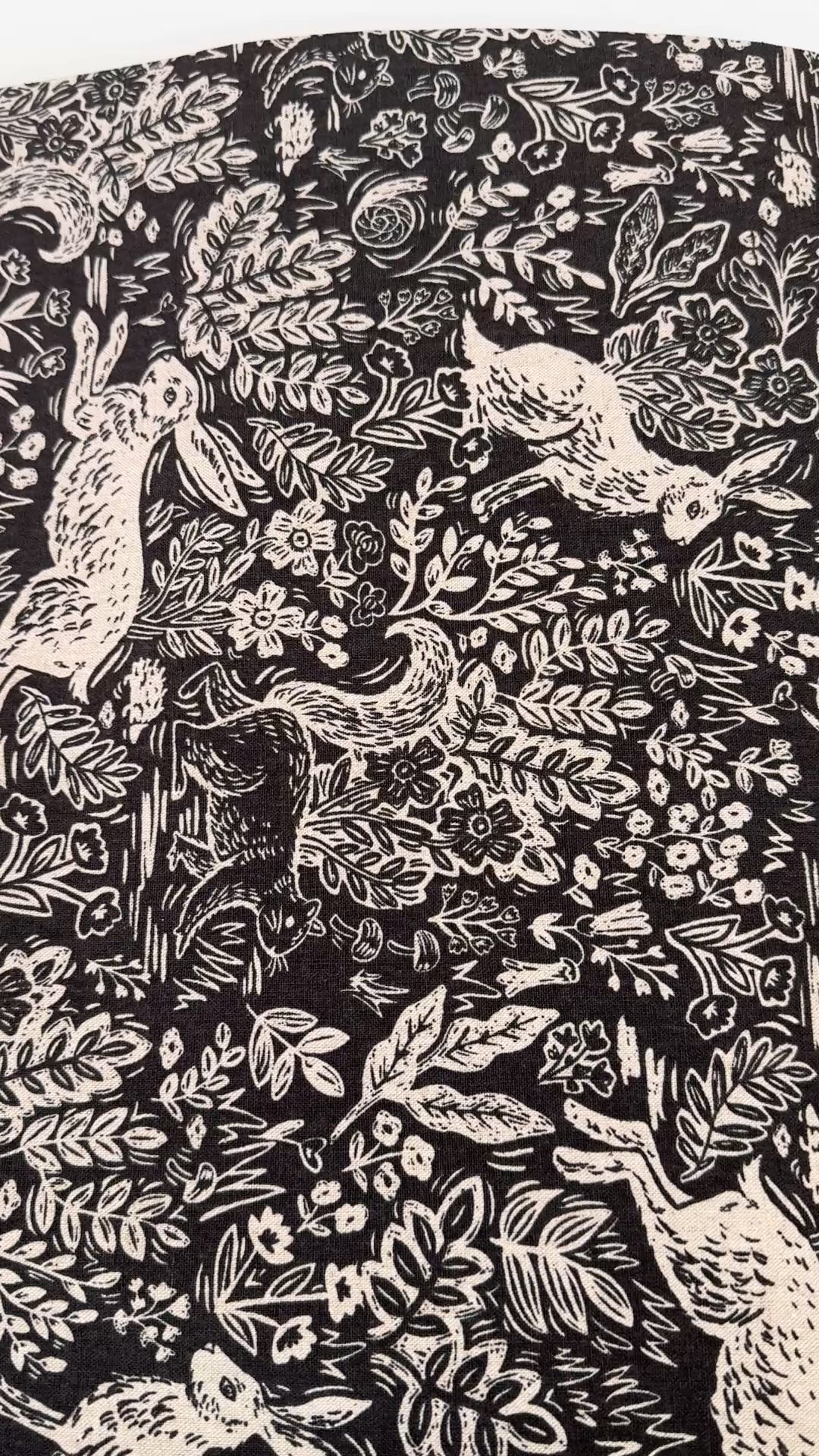 Wildwood Fable Gray Canvas Fabric by Rifle Paper Co. for Cotton + Steel